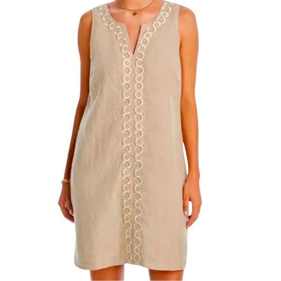 Tommy Bahama Dresses & Skirts - Tommy Bahama Embroidered Linen Shift Dress • Fully Lined • Large • LIKE NEW